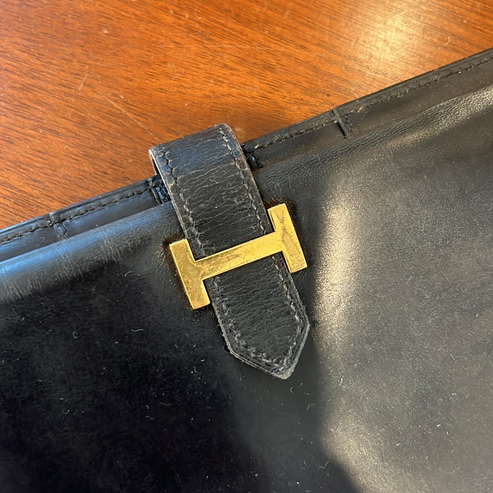 Vintage Hermes Bearn Wallet - Black - Picture 2 of 10